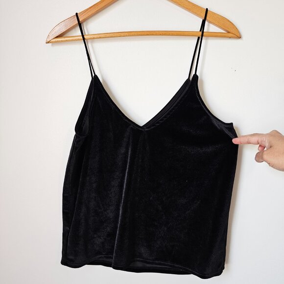 EUC LIKE NEW PROJECT SOCIAL T BLACK DOUBLE V VELVET TANK TOP SIZE M - Picture 2 of 11